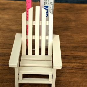 Miniature white wood Adirondack chair